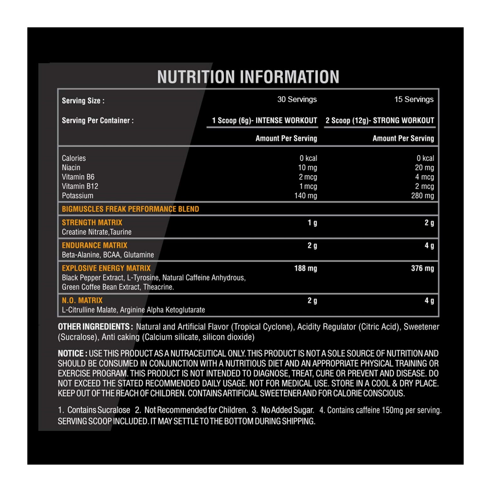 Bigmuscles Nutrition Freak 180G,30 Serving (Tropical Cyclone)