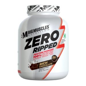 Bigmuscles Nutrition ZERO RIPPED Protein Powder from 100% WHEY ISOLATE 4.4 Lbs (Rich Chocolate)