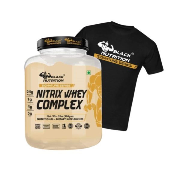 Black Nutrition Nitrix Whey Complex 5.28 Lbs (Chocolate) with Free T-shirt