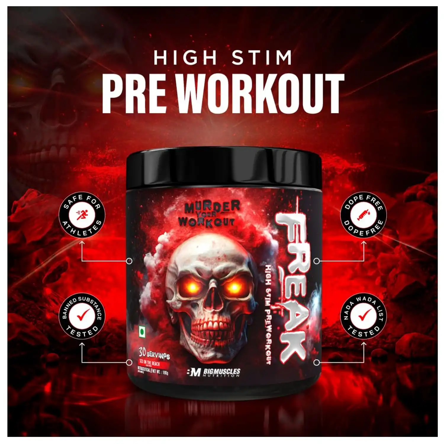 Bigmuscles Nutrition Freak 180G,30 Serving (Tiger’s Blood) Bigmuscles Nutrition Freak 180G,30 Serving (Tiger’s Blood)