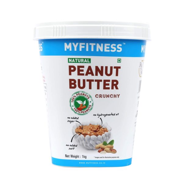 MYFITNESS Gold Natural Peanut Butter Crunchy 1Kg (Unsweetened)
