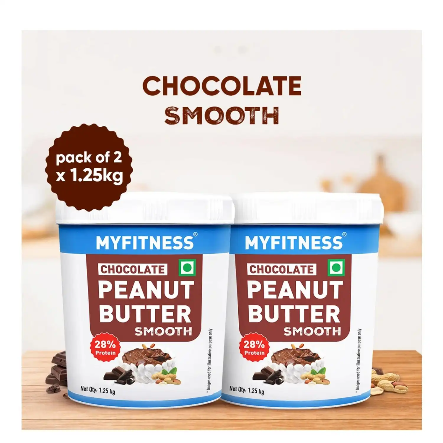MyFitness Peanut Butter - Chocolate | 28% Protein | Smooth | Chocolate Peanut Butter Spread