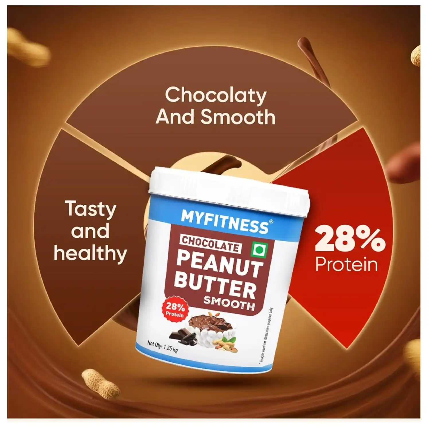 MYFITNESS Chocolate Peanut Butter Smooth 1250g MyFitness Peanut Butter - Chocolate | 28% Protein | Smooth | Chocolate Peanut Butter Spread