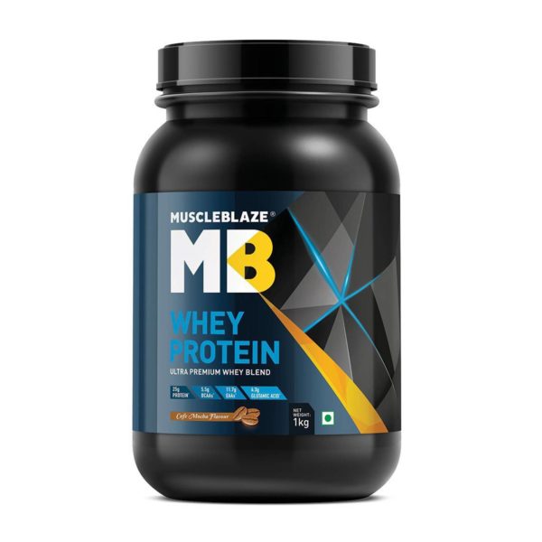 MuscleBlaze 100% Whey Protein 1 kg (Cafe Mocha)