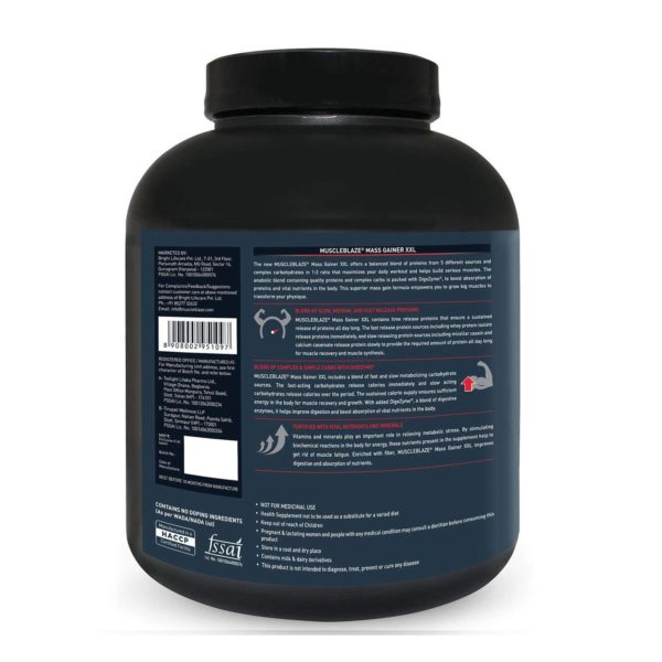 MuscleBlaze Mass Gainer XXL 3kg (Vanilla)