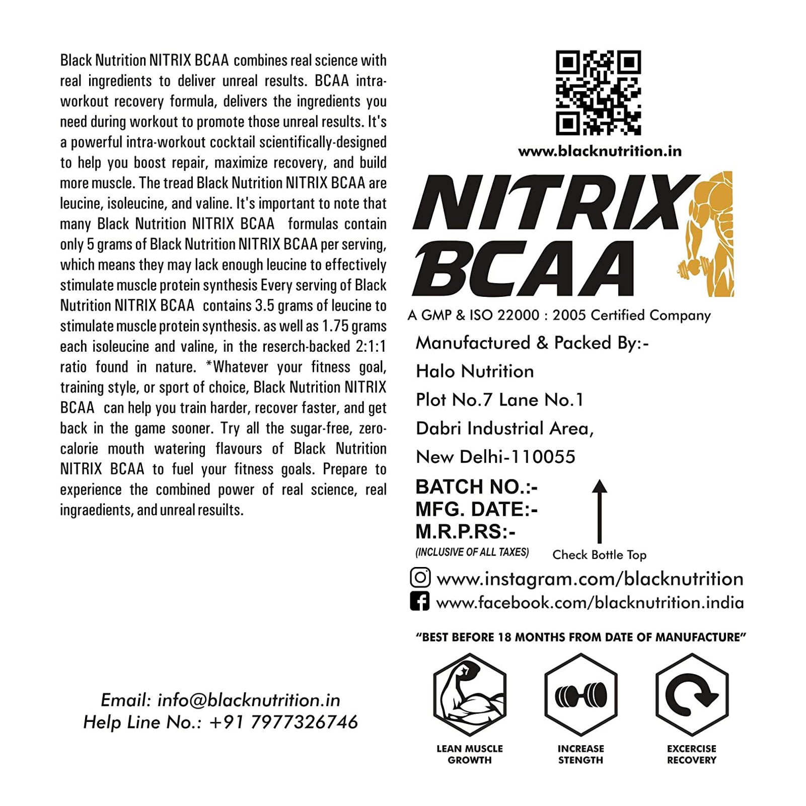 Black Nutrition Nitrix BCAA 360 Gm (Pineapple)