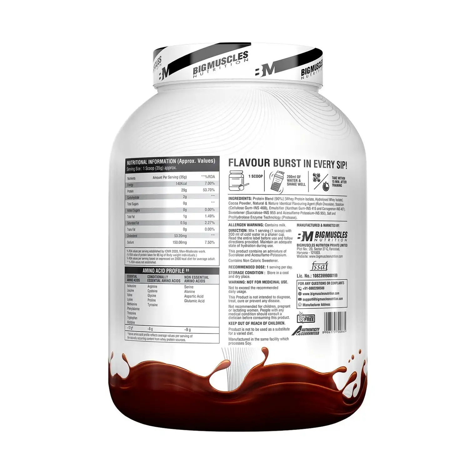 Bigmuscles Nutrition Zero Whey Protein Powder from 100% WHEY ISOLATE 2Kg 4.4 Lbs (Rich Chocolate) Zero Whey Protein is an exclusive whey protein made out for all the champions out there.