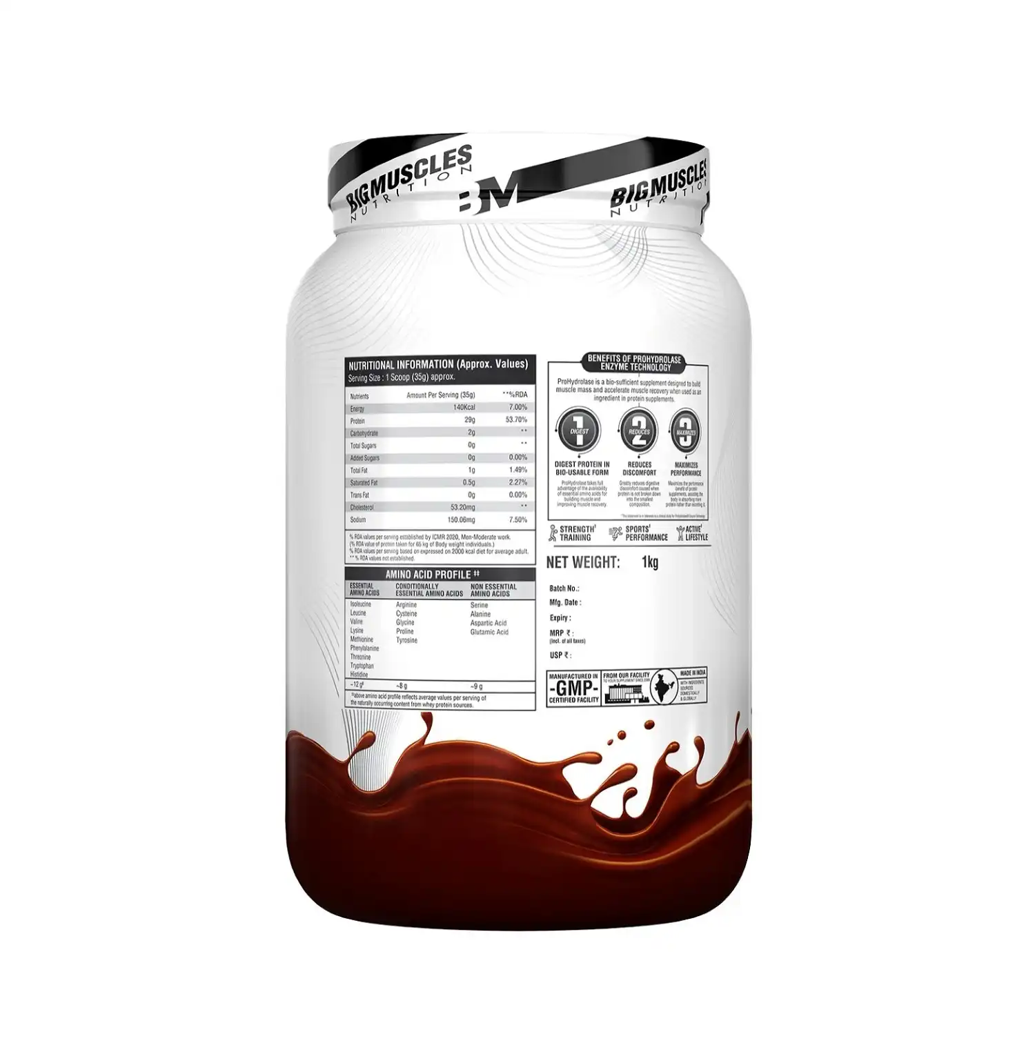Bigmuscles Nutrition Zero Whey Protein Powder from 100% WHEY ISOLATE 1Kg 2.2 Lbs (Rich Chocolate) Zero Whey Protein is an exclusive whey protein made out for all the champions out there.