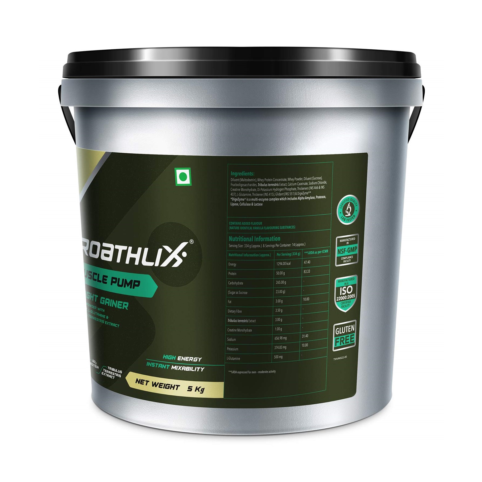 Proathlix Weight Gainer 5Kg (Vanilla)