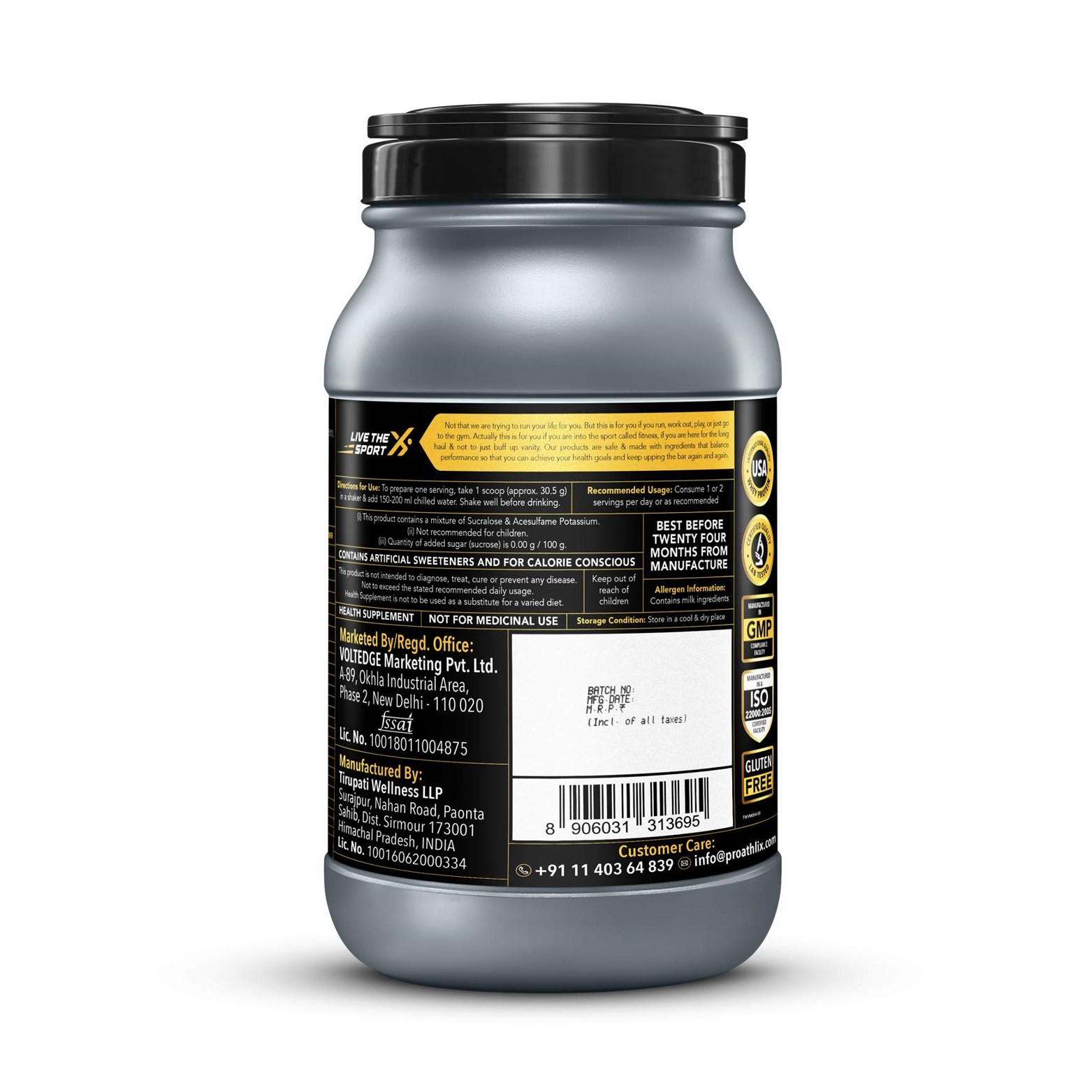 Proathlix Whey Protein Isolate 1Kg (Butterscotch)