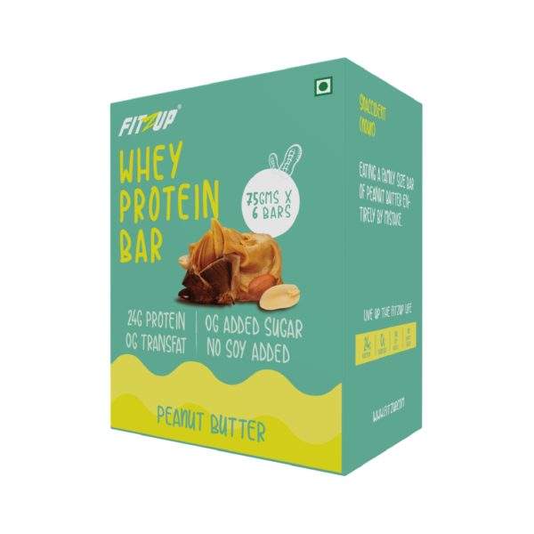 Fitzup Whey Protein Bar Peanut Butter(Pack Of 6)