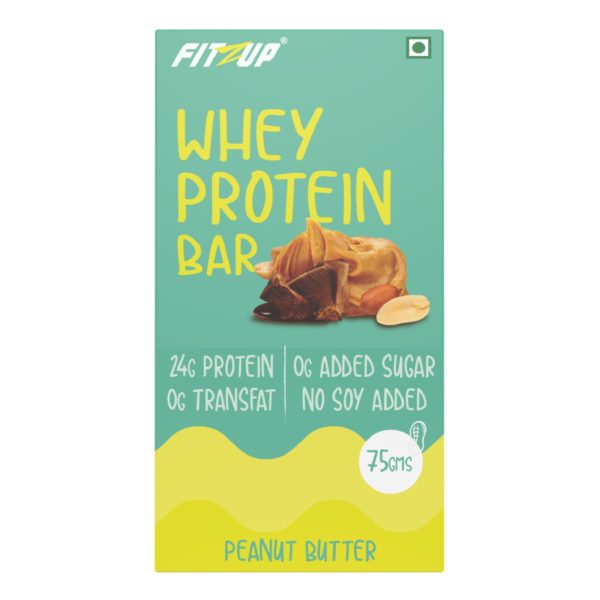 Fitzup Whey Protein Bar Peanut Butter(Pack Of 6)