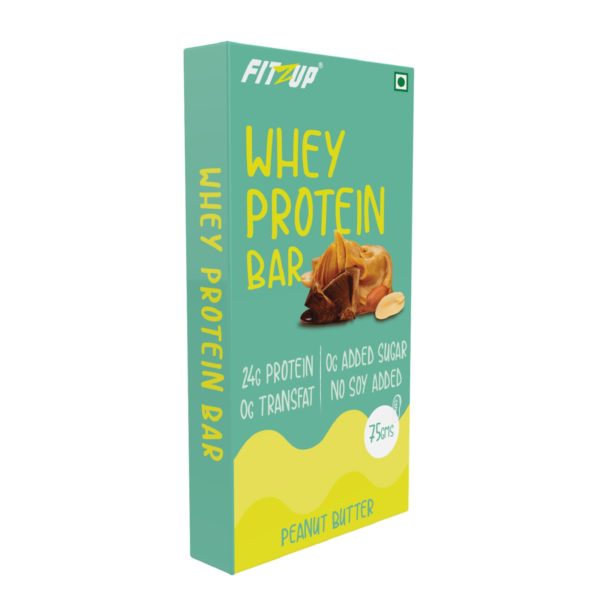 Fitzup Whey Protein Bar Peanut Butter(Pack Of 6)