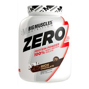 Bigmuscles Nutrition ZERO Protein Powder from 100% WHEY ISOLATE 4.4 Lbs (Rich Chocolate)