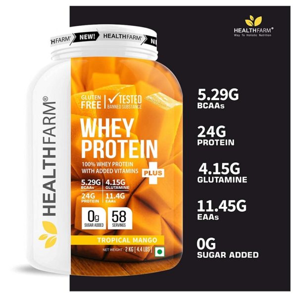 Healthfarm Whey Protein Plus 2Kg 4.4Lbs (Tropical Mango)
