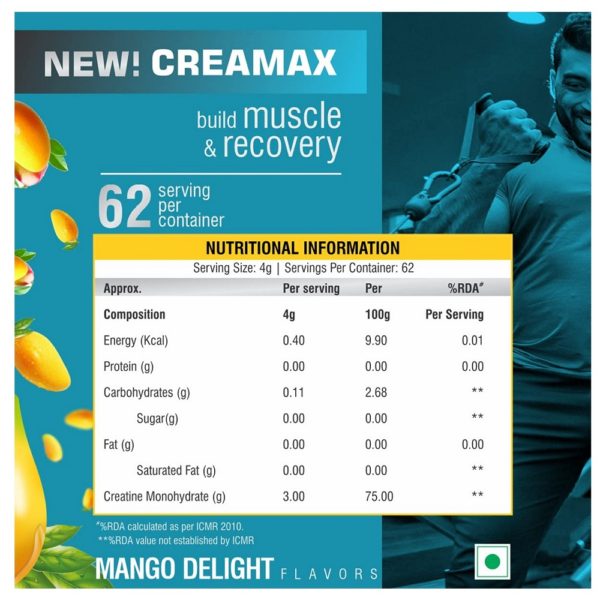 HF Series Creamax Creatine Monohydrate 250g 62Servings (Mango Delight)