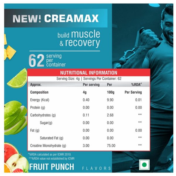 HF Series Creamax Creatine Monohydrate 250g 62Servings (Fruit Punch)