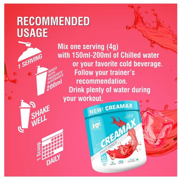 HF Series Creamax Creatine Monohydrate 250g 62Servings (Fruit Punch) 3