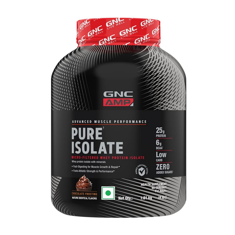 GNC AMP Pure Isolate Whey Protein 4Lbs, 1.81kg (Chocolate Frosting)