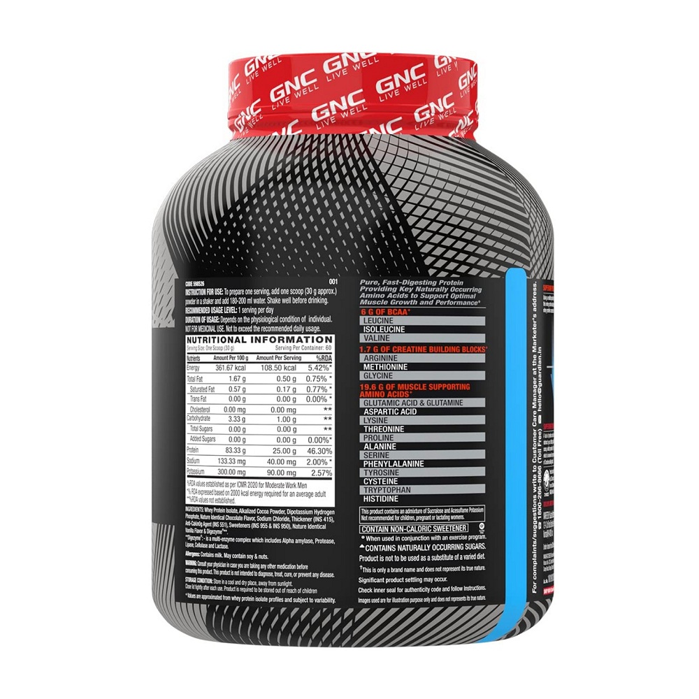 GNC AMP Pure Isolate Whey Protein 4Lbs, 1.81kg (Chocolate Frosting)