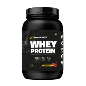 MuscleMaze Whey Protein 1Kg (Strawberry)