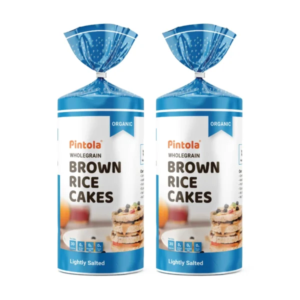 Pintola Organic Wholegrain Brown Rice Cakes All Natural (Lightly salted, Pack of 2) (130g x 2)