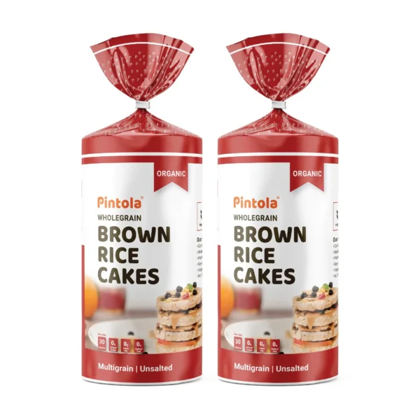 Pintola Organic Wholegrain Brown Rice Cakes Multigrain (All Natural, Unsalted) (Pack of 2) (130g x 2)