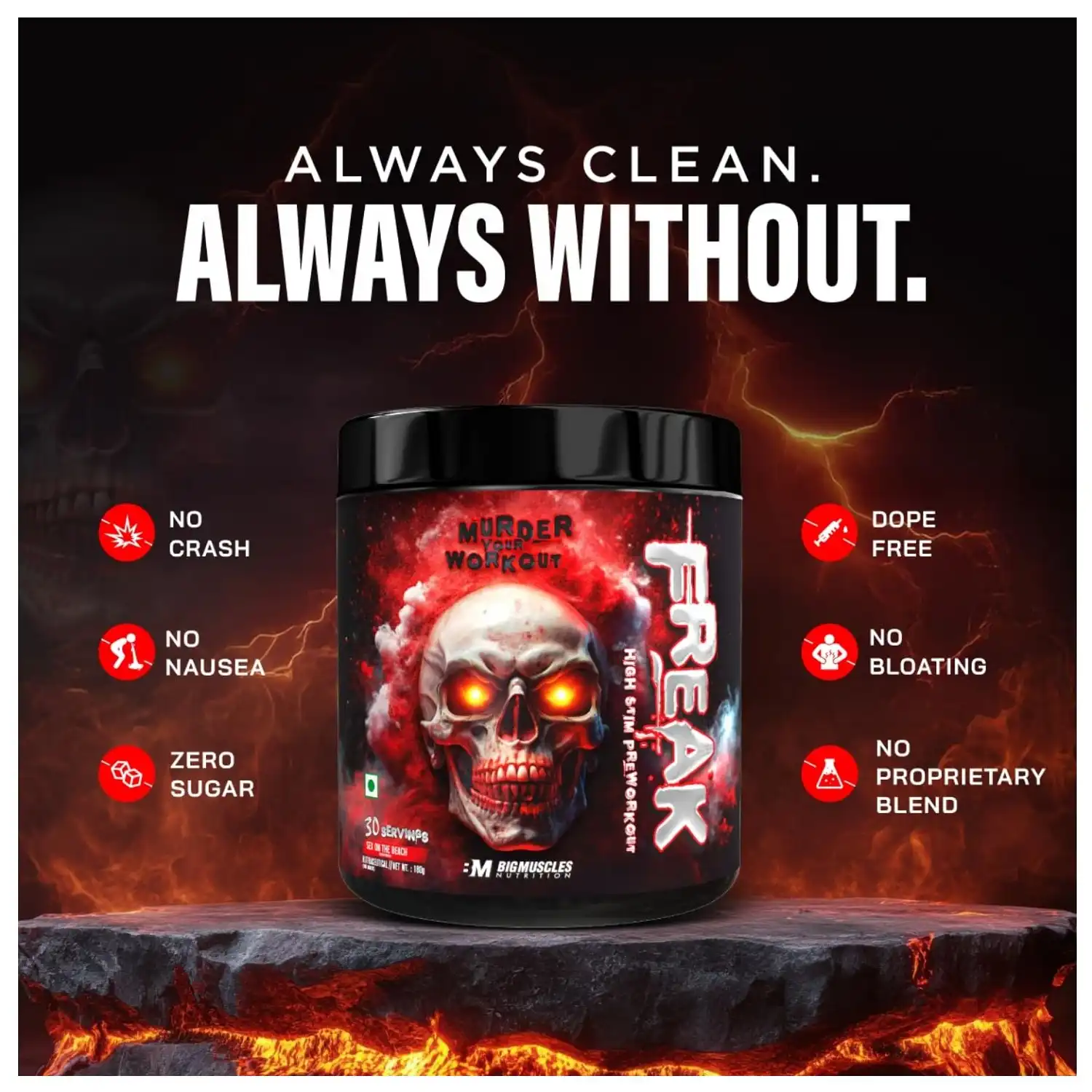 Bigmuscles Nutrition Freak 180G,30 Serving (Strawberry Kiwi) Bigmuscles Nutrition Freak 180G,30 Serving (Strawberry Kiwi)