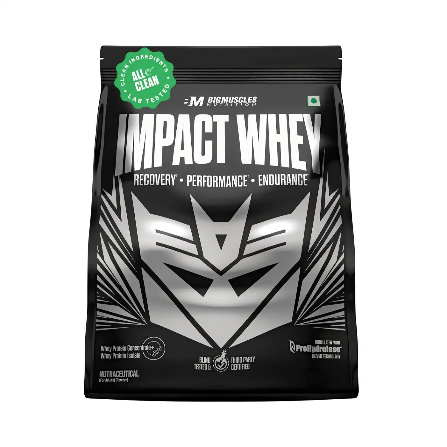 Big Muscles Nutrition Impact Whey Protein 1Kg (Belgian Choclate) BigMuscles Impact Whey is designed for individuals who want clean everyday performance nutrition without compromise. Formulated with high-quality whey proteins and advanced ProHydrolase® enzyme technology, it helps support muscle recovery, lean muscle growth, endurance, and better protein absorption. With every serving, you get 24g protein and a cleaner formula built to support consistent training, active lifestyles, and daily performance goals.