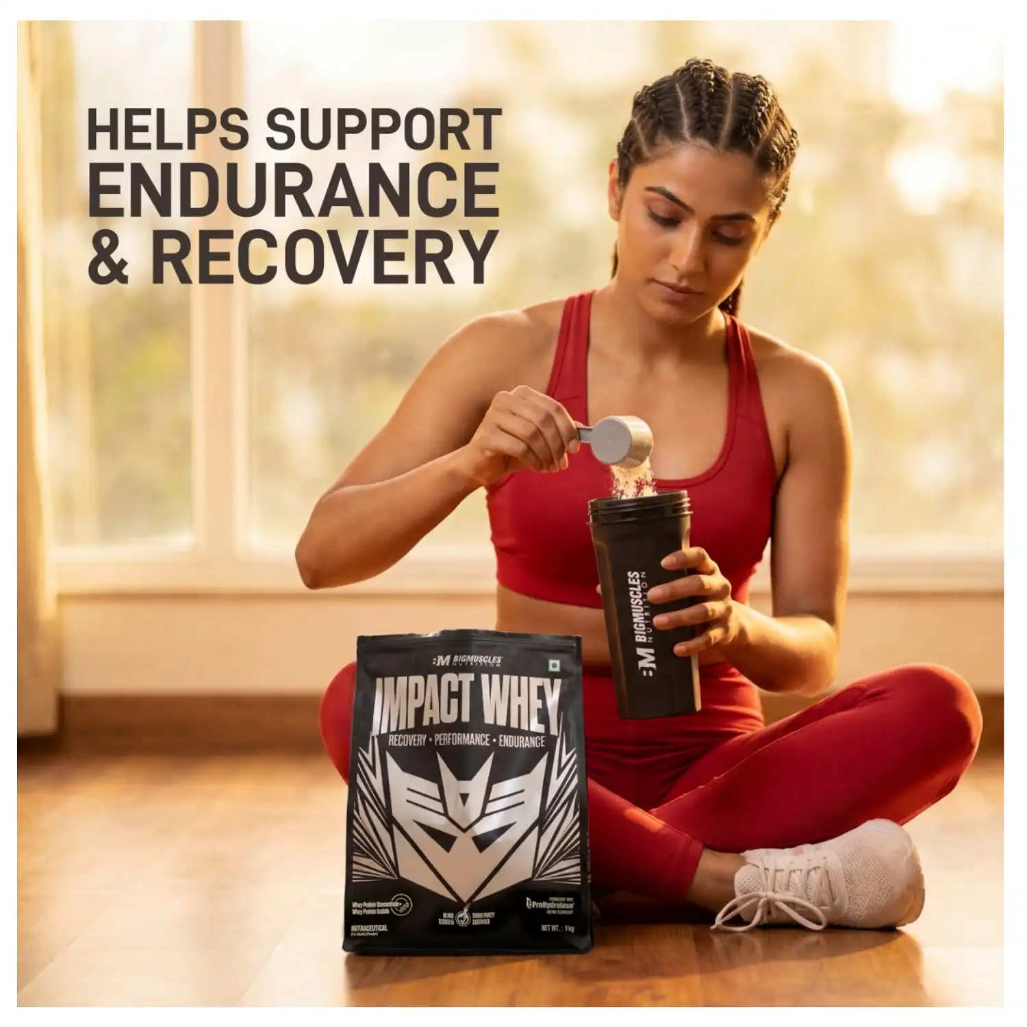 Big Muscles Nutrition Impact Whey Protein 1Kg (Belgian Choclate) BigMuscles Impact Whey is designed for individuals who want clean everyday performance nutrition without compromise. Formulated with high-quality whey proteins and advanced ProHydrolase® enzyme technology, it helps support muscle recovery, lean muscle growth, endurance, and better protein absorption. With every serving, you get 24g protein and a cleaner formula built to support consistent training, active lifestyles, and daily performance goals.