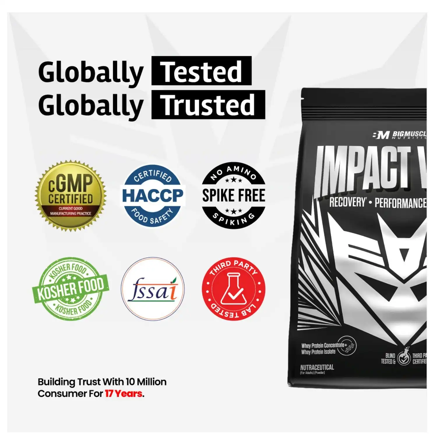Big Muscles Nutrition Impact Whey Protein 1Kg (Belgian Choclate) BigMuscles Impact Whey is designed for individuals who want clean everyday performance nutrition without compromise. Formulated with high-quality whey proteins and advanced ProHydrolase® enzyme technology, it helps support muscle recovery, lean muscle growth, endurance, and better protein absorption. With every serving, you get 24g protein and a cleaner formula built to support consistent training, active lifestyles, and daily performance goals.
